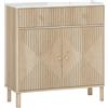 HOMCOM Credenza Buffet in Legno con 2 Cassetti, Armadietto e Piano d'Appoggio Effetto Marmo, 77x30x80 cm, color Rovere | Aosom Italy