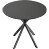 HOMCOM Tavolo da cucina rotondo, 80 cm, piano compatto, pannello truciolare, metallo, Nero | Aosom Italy