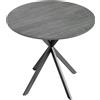 HOMCOM Tavolo da cucina rotondo, 80 cm, piano compatto, pannello truciolare, metallo, grigio | Aosom Italy