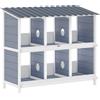 PawHut Nido galline rialzato in legno con 6 scomparti e 4 posatoi, 102x50x91 cm, Grigio | Aosom Italy