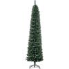HOMCOM Albero di Natale Innevato Slim con 624 Rami, Base Rimovibile e Pieghevole, Ø56x225cm, Verde | Aosom Italy