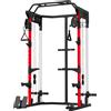 SPORTNOW Stazione di Allenamento Power Rack 900 kg Doppia Carrucola Regolabile 19 Livelli Palestra Domestica Completa per Allenamento Forza Nero | Aosom Italy