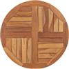 vidaXL Tafelblad rond 2,5 cm 70 cm massief teakhout