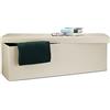 Relaxdays Cassapanca Pieghevole, Sgabello Pouf, Cassa Panca, con Coperchio, HxLxP: 38 x 114 x 38 cm, Baule, Crema