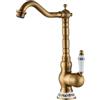 llffssdg Rubinetto miscelatore da bagno in stile retrò, in ceramica e ottone anticato