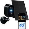 KKB Telecamera di sicurezza senza WiFi, telecamere solari cellulari 4G LTE per esterni con SIM integrata, telecamera a batteria wireless 2K, senza bisogno di Internet, sensore di movimento PIR