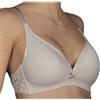 Selene, Reggiseno Donna a Triangolo Senza Ferretto, con Coppe Imbottite Rifinite in Pizzo, Collezione Adriana, Colore Terra, Taglia 2B