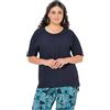 Ulla Popken Leinenmix-Bluse mit Schalkragen Camicia in Misto Lino con Collo Sciallato Donna (Pacco da 1)