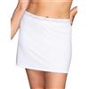 Vanity Fair Mezze Sottoveste da Donna per sotto i Vestiti setosi Elasticizzati con Pizzo (S-2XL), Vita in Pizzo - Lunghezza 40,6 cm - Bianco, M
