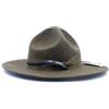 TingTingo Cappello Militare Campagna Trapano, Sergente Istruttore Mountie Ranger, 100% Lana - Verde - 7.125