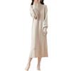 Ailaile 100% lana merino maglione vestito donna collo lupetto lanterna manica pullover autunno inverno lavorato a maglia abito lungo, Cammello Latte, L