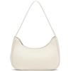 CharmBurst White Shoulder Bag Women, Vegan Leather Handbag Retro Hobo Sling Bag Tote With Zipper, Small Bag For Teenage Girls, Dirndl Bag