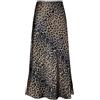 Outoshe - Maxi gonna da donna in raso a vita alta, con elastico nascosto in vita, svasata, Marrone leopardato., XX-Large