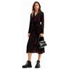 Desigual Abito da Donna A Maniche Lunghe, Vestito Donna, Nero, L