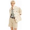 Desigual CHAQ_FLOWERS, GIACCA TRUCKER DONNA IN DENIM Da donna, White,