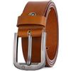 Lindenmann Cintura in pelle da uomo, cintura in pelle pieno fiore, cintura in jeans color cognac, Farbe/Color:marrone, Size US/EU: