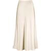 Outoshe - Maxi gonna da donna in raso a vita alta, con elastico nascosto in vita, svasata, Beige, S