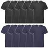 Fruit of the Loom 10 T-Shirts Fruit of the Loom con Scollo a V, varie taglie e Vari Colori Selezionabili