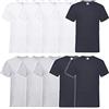 Fruit of the Loom 10 T-Shirts Fruit of the Loom con Scollo a V, varie taglie e Vari Colori Selezionabili