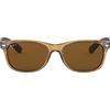 Ray-Ban New Wayfarer, Occhiali da sole, unisex, 55 mm, Schwarz (Gestell: Schwarz, Gläser: Grau Verlauf 945/57)