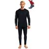 Merino.tech Intimo Termico Uomo Lana Merinos - Completo Termico Uomo Maglia e Pantaloni con Calzini Leggero, Medio, Pesante (X-Large, 165 Lite Heathered Black)