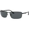 Ray-Ban - MOD. 3498 - 006/81, Occhiali Da Sole Da Uomo Polarizzato, Matte Black (Matte Black), 61