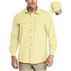 33,000ft, camicia sportiva da uomo, a maniche lunghe, traspirante, funzionale, a rapida asciugatura, per esterni, per uomini, primavera, estate, autunno, per escursioni, pesca, camicie, giallo chiaro