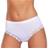 JADEA 6 Pezzi Slip Donna 532 in Cotone con Bordi in Pizzo