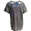 ZUYPSK Maglietta a maniche corte per bambini e bambine, metallizzata, a maniche corte, con paillettes, per danza jazz, Nero , 140