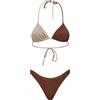 F**K Bikini Donna Triangolo con Slip Americano Fisso Marrone SW1110-BN