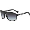 Emporio Armani 50638g Occhiali da Sole, Nero (Black Rubber), 62 Uomo, 64 mm