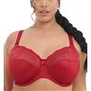 Elomi Morgan Banded Comfort & Support. Three-Section Cup, Side Frame, Stretch Lace. Solid Color Bra DD+ Bras Reggiseno Altamente Coprente, Opaque, Rosso (Haute Red), 42HH Donna