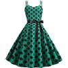 Bauzuoyo Rockabilly, abito da donna vintage anni '50, senza maniche, a pois, stile coctail, alla moda degli anni '60, con spalline sottili, tunica, per feste, balli, costumi di carnevale, S