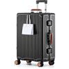 HotWay Bagaglio a mano con manico in pelle, valigia senza cerniera in PC con ruote girevoli e serrature TSA, 22x14x9 bagaglio approvato dalle compagnie aeree per viaggi, nero, Carry on 20inch, Lusso