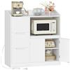 Hzuaneri Credenza Cucina, Mobile Cucina con Piano d'Appoggio, Multipresa Integrata, 3 Cassetti e 2 Ante, Ripiani Regolabili, Moderno, per Soggiorno, 38 x 90 x 95 cm, Bianco SC31003XEU