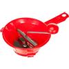 Home 8003512176029 Passaverdura a 3 Dischi, 20 cm, Inossidabile, Rosso/Acciaio, 33x21x16 cm