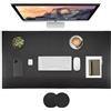 smart by Leviatan SMART Tappetino Scrivania 80 x 40 cm - Sottomano Scrivania in Similpelle PVC - Pad per Scrivania Laptop, Protezione per Scrivania per Ufficio e Casa - Tappetino da Tavolo Doppia Facciata, Nero