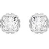 Swarovski Orecchini a lobo Birthstone, Taglio squadrato, Aprile, Bianchi, Placcato rodio