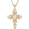 HZMAN Collana con croce in oro 18 carati, collana placcata in oro Dainty Virgin Mary Cubic Zirconia collana gioielli regalo, Ottone, Nessuna pietra preziosa