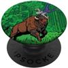 Art Pop Mobile Gallery Pop-Art - Mezzitoni da uomo con bisonte in stile fumetto PopSockets PopGrip Adesivo