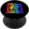 Funny Accordion Player Merch with Polka Simbolo di pace amore e fisarmonica cuore pace PopSockets PopGrip Adesivo