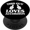 Funny Accordion Player Merch with Polka Questo ragazzo ama la fisarmonica con due pollici PopSockets PopGrip Adesivo