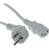 ACT Cavo IEC ACT da 1,5 m, cavo C13, cavo di alimentazione PC, da CEE 7/7 a C13 a 3 pin - Contatto di protezione angolato - AK5235 bianco