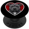 Blue Staffy Cuore blu Staffordshire Bull Terrier PopSockets PopGrip Adesivo