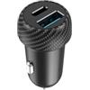 Celly, Caricatore Auto 35W con Porte USB-C e USB-A Power Delivery, Ricarica Rapida e Sicura per Smartphone e Tablet, Compatibile con Auto e Camion 12-24V