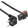 ACT IEC Lock Act C13 Cavo di Alimentazione per dispositivi Freddi da 1 Metro, Presa C13 (Angolo Inferiore) a CEE 7/7, per PDU, Server, apparecchiature di Rete - AK5255