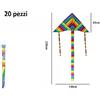 Set 20 Pezzi Aquilone In Nylon Colori Assortiti Gioco Bambini Estate 72275 dfh