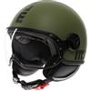MOMO Design MOMODESIGN - FGTR CLASSIC E2206, Casco Jet, Casco Aperto per Moto e Scooter, per Uomo e Donna, Verde Militare Opaco/Nero, XS