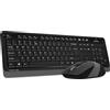A4 Tech Kit Tastiera e Mouse A4tech, Fstyler FG10+FGK10, wireless, 2000dpi, 4/1 pulsanti, Nero/Grigio
