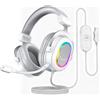 FiFine Cuffie da gioco FIFINE con microfono, cuffie over-ear con cavo, cuffie USB, bianco